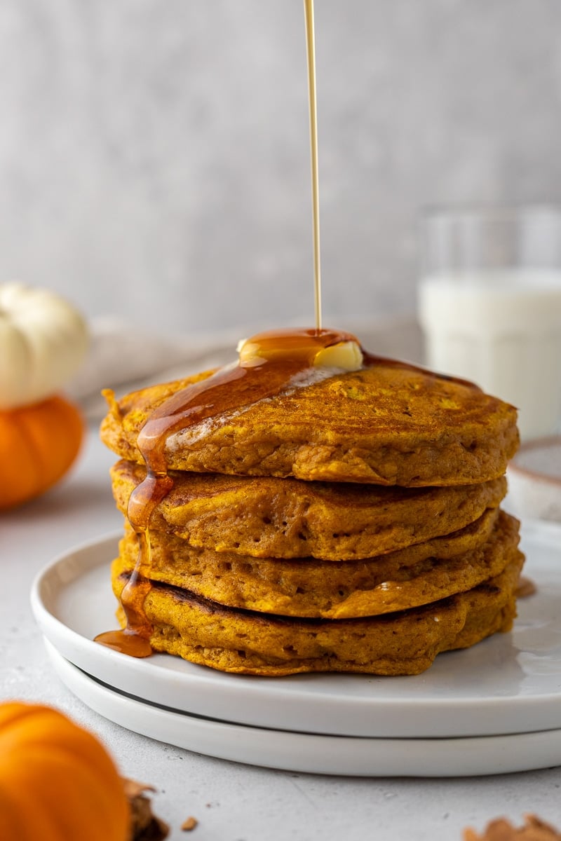 Fluffy pumpkin pancake stack
