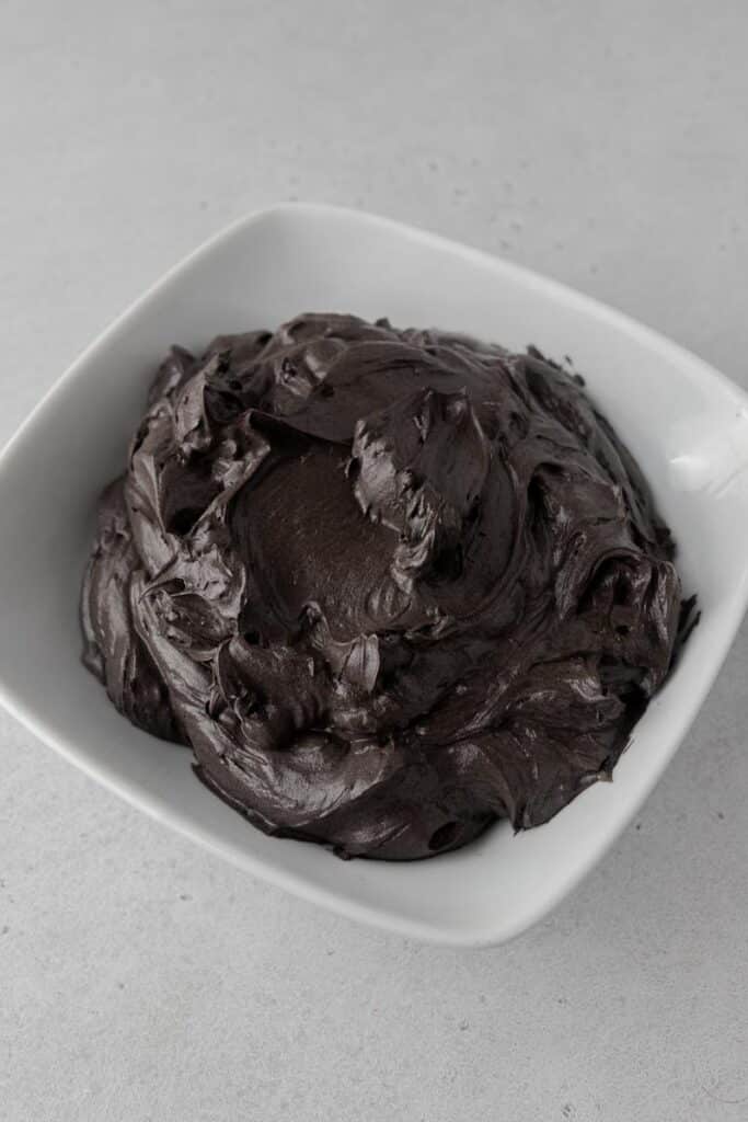 Black cocoa swiss meringue buttercream