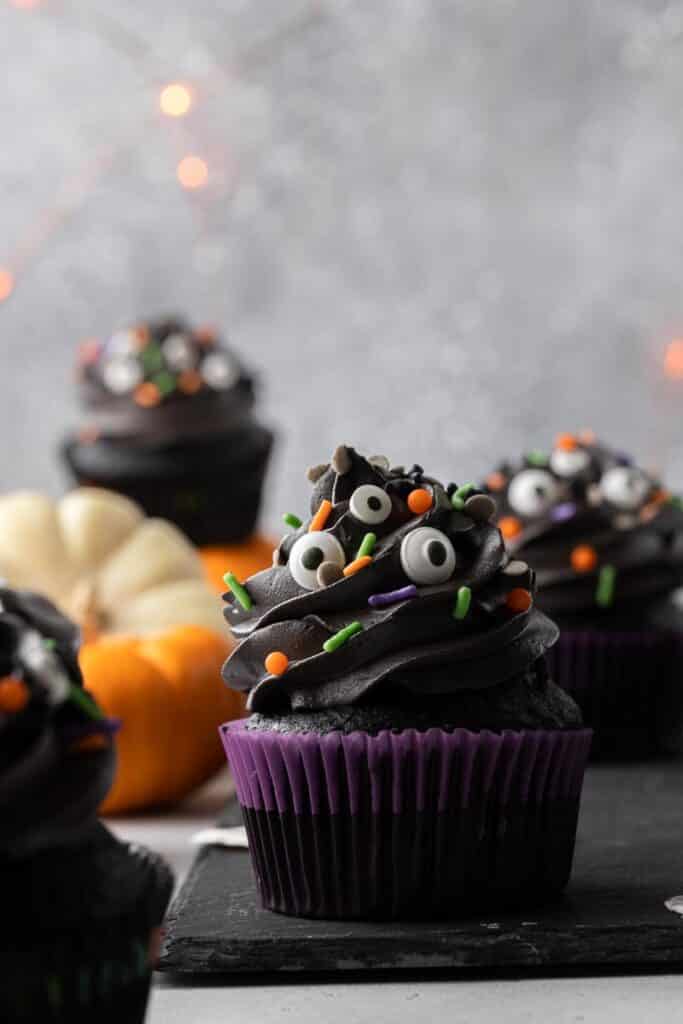 black monster cupcake