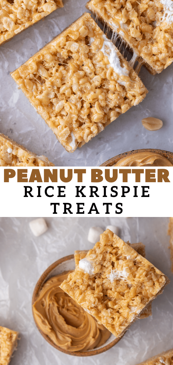 Peanut Butter Rice Krispy Treats with Marshmallows - Lifestyle of a Foodie