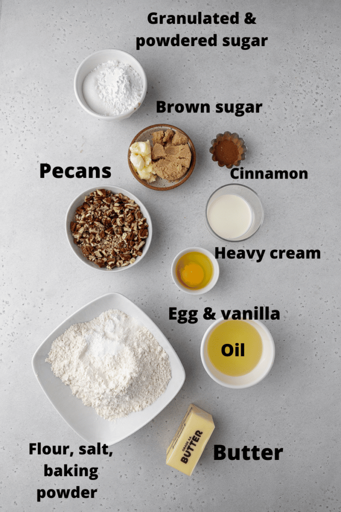 Ingredients for pecan pie cookies