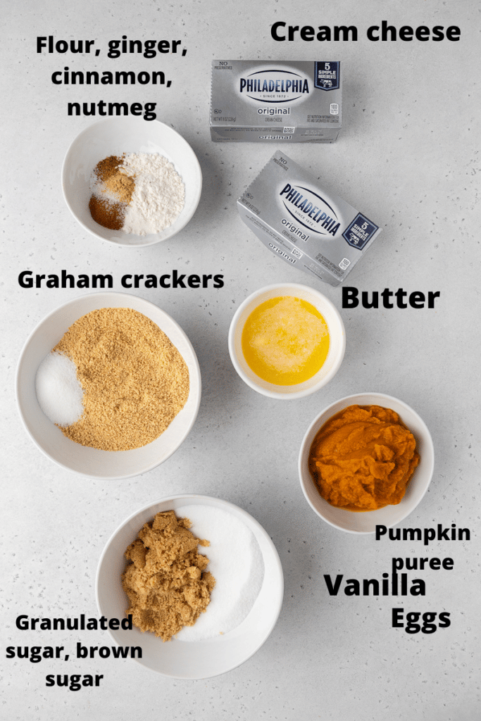 Pumpkin cheesecake bar ingredients