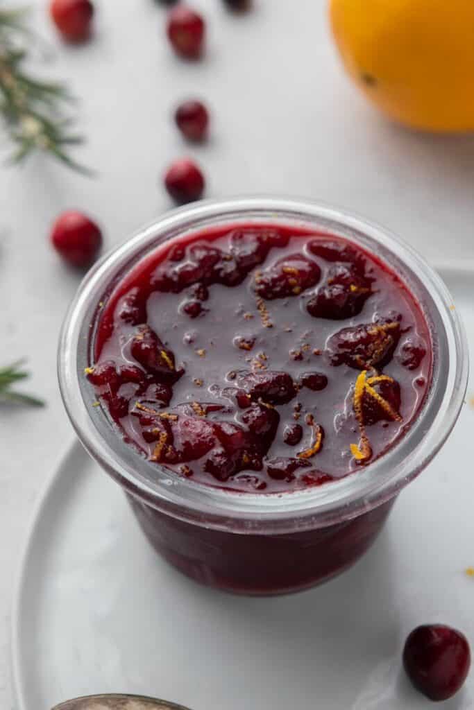 Cranberry sauce with oranges