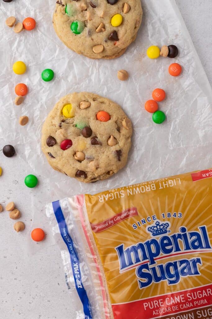 Imperial brown sugar bag next to cookies