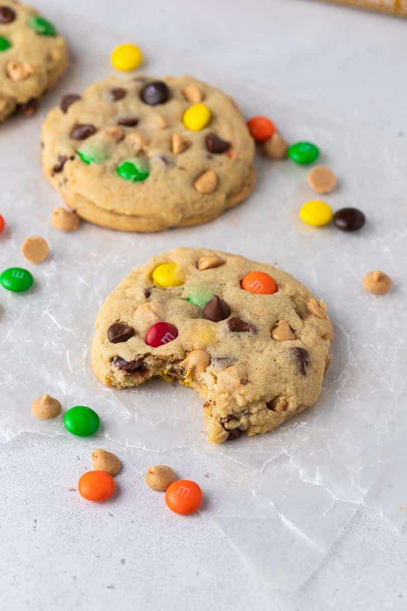 Crumbl Monster cookie recipe - M&M's, Peanut butter chips, Chocolate ...