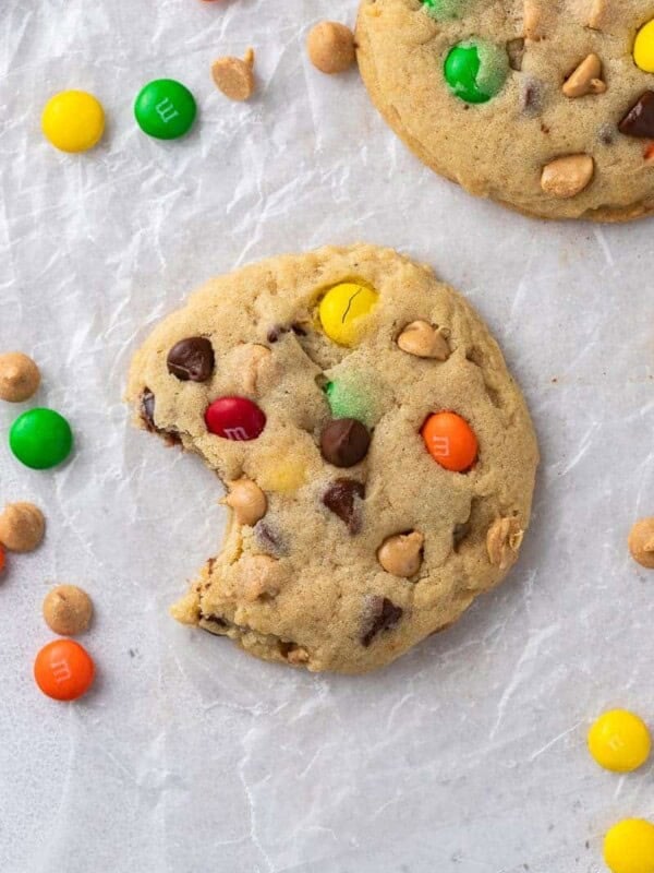 Overhead shot of Crumbl monster cookies