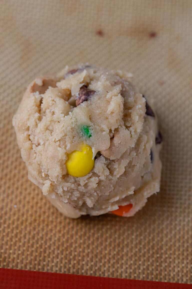 Crumbl Monster cookie recipe M&M's, Peanut butter chips, Chocolate