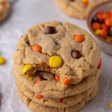 Reese's peanut butter cookies stacked
