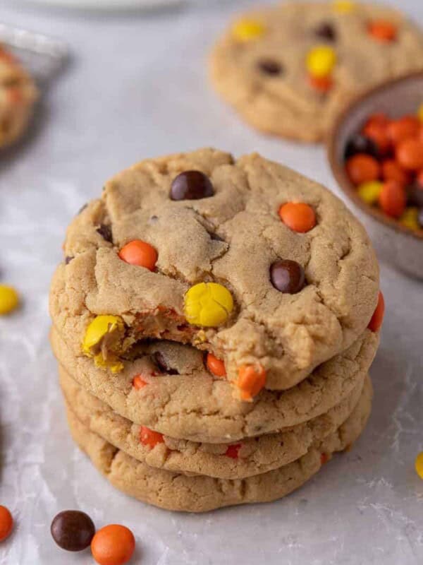 Reese's peanut butter cookies stacked