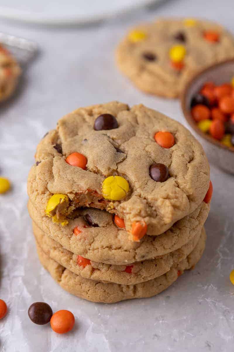 Reese's peanut butter cookies stacked