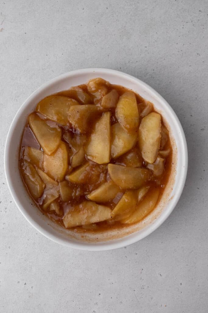 Apple pie filling on a plate