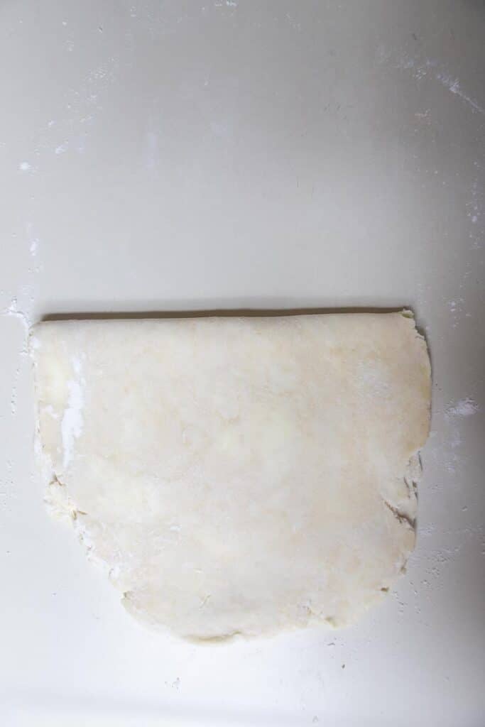 Folding pie dough