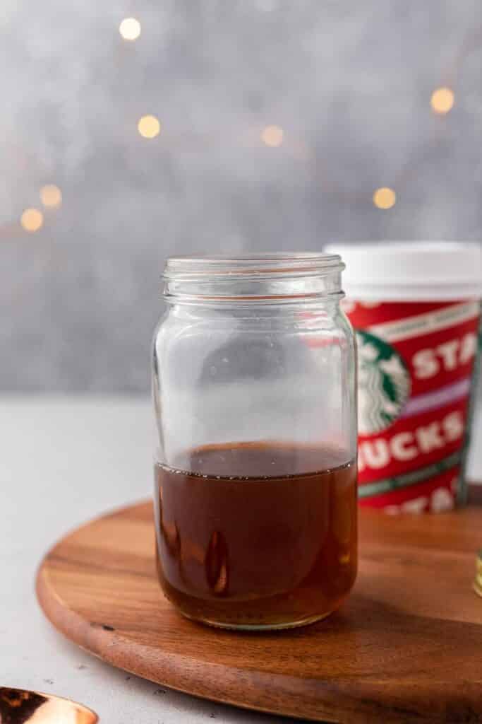 Sugar cookie simple syrup in a jar