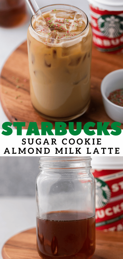 Strbucks Icedsugar cookie almond milk latte