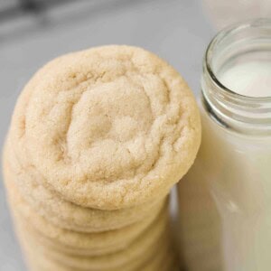 Stack of super soft sugar cookies