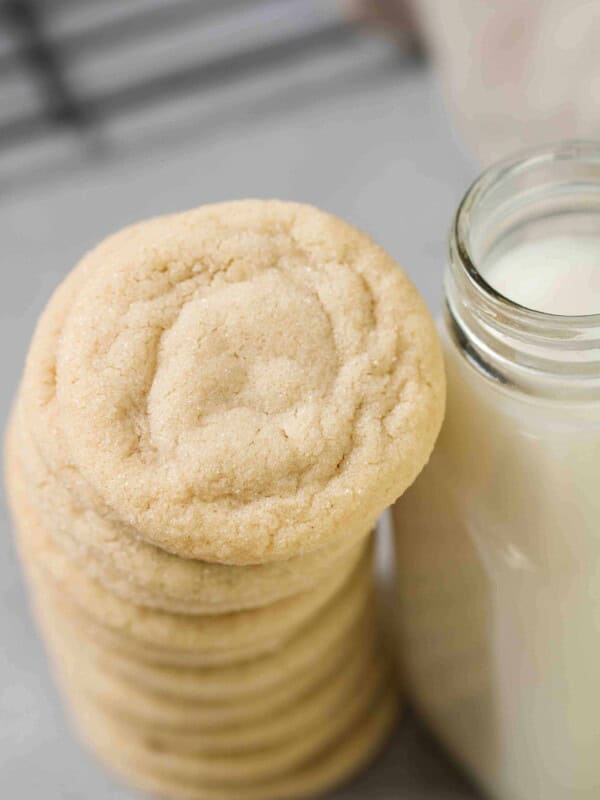 Stack of super soft sugar cookies