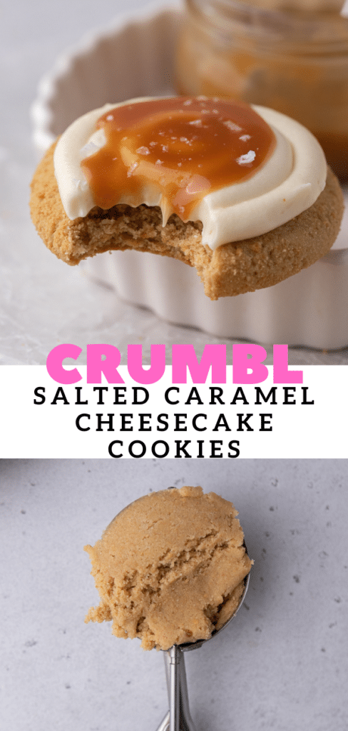 Crumbl salted caramel cheesecake cookies