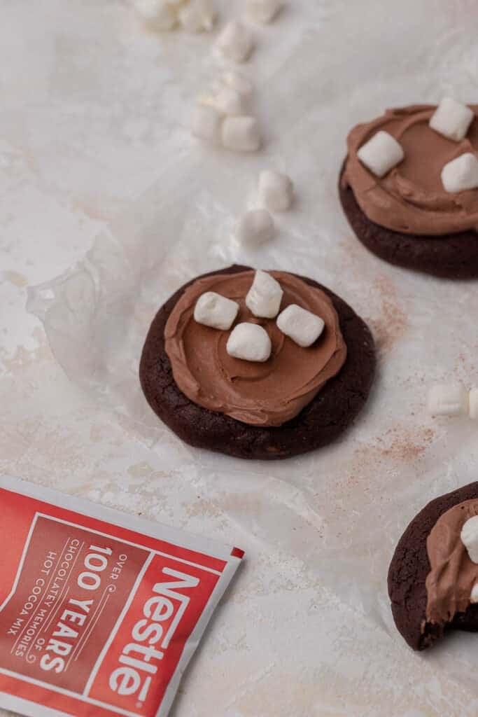 double chocolate hot cocoa cookies