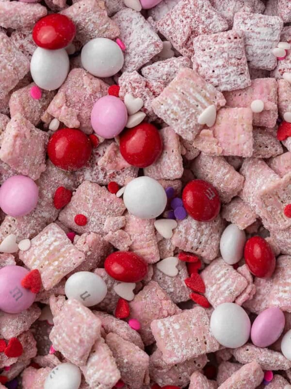 Close up of Vday puppy chow