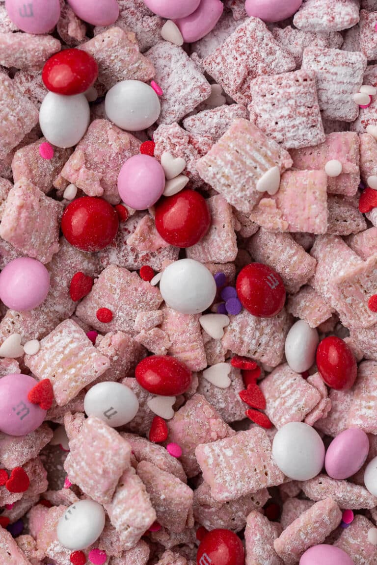Close up of Vday puppy chow