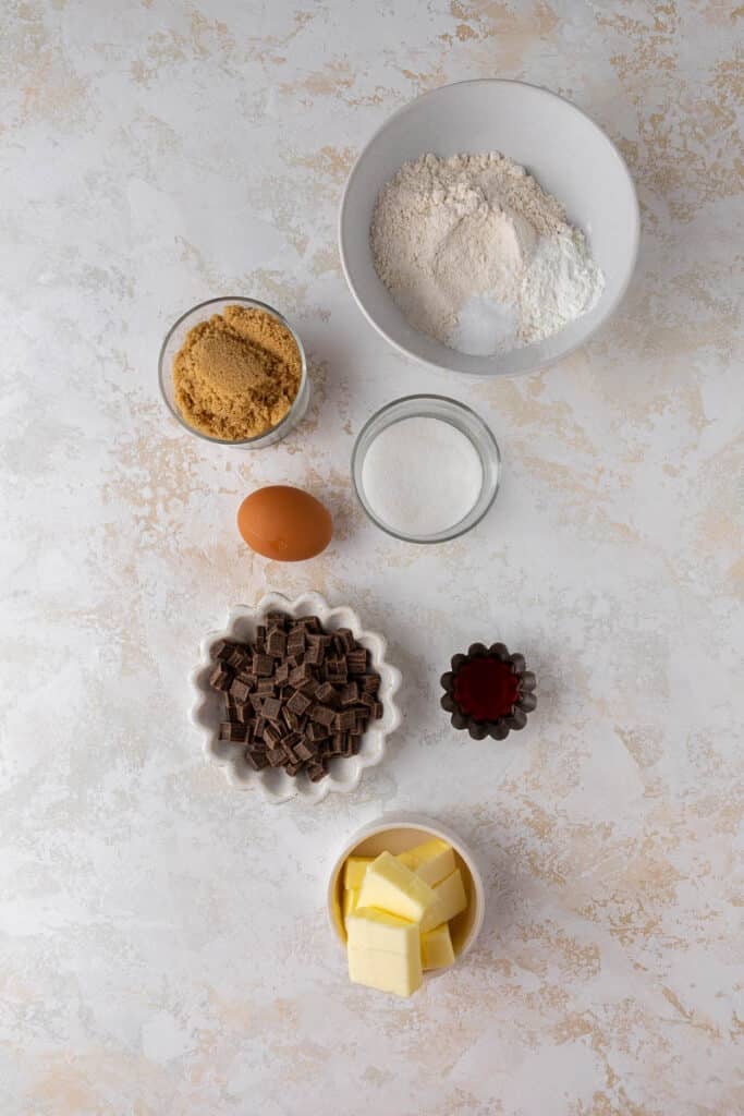 Ingredients for Crumbl cookie cups