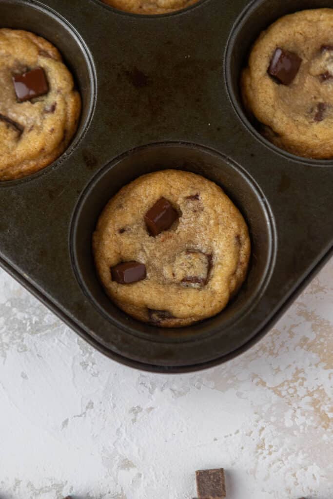 Cookie cups in muffin tin