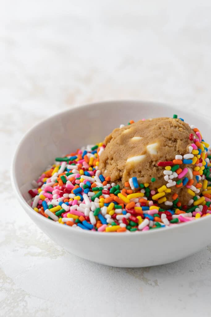 Cookie dough with sprinkles
