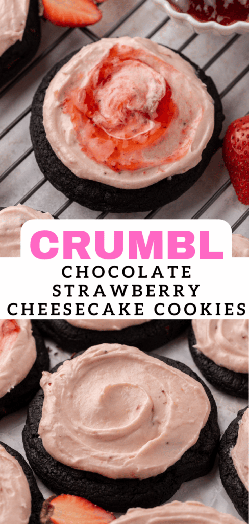 Crumbl chocolate strawberry cheesecake cookies 
