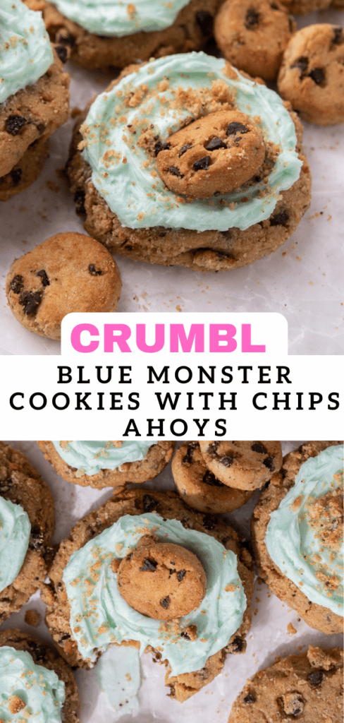 Crumbl Blue Monster Cookies with Chips Ahoy 
