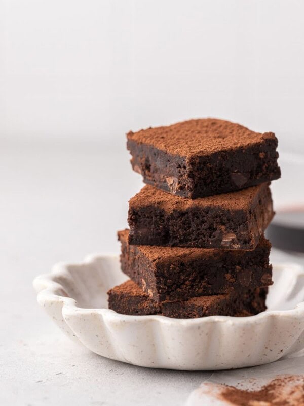 red wine brownies stack