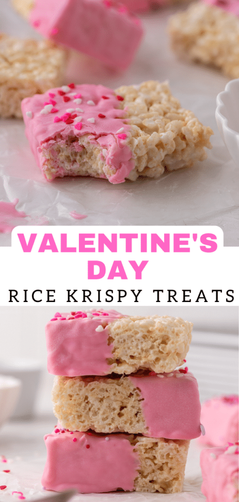 Valentine's day Chocolate coated rice krispie treats