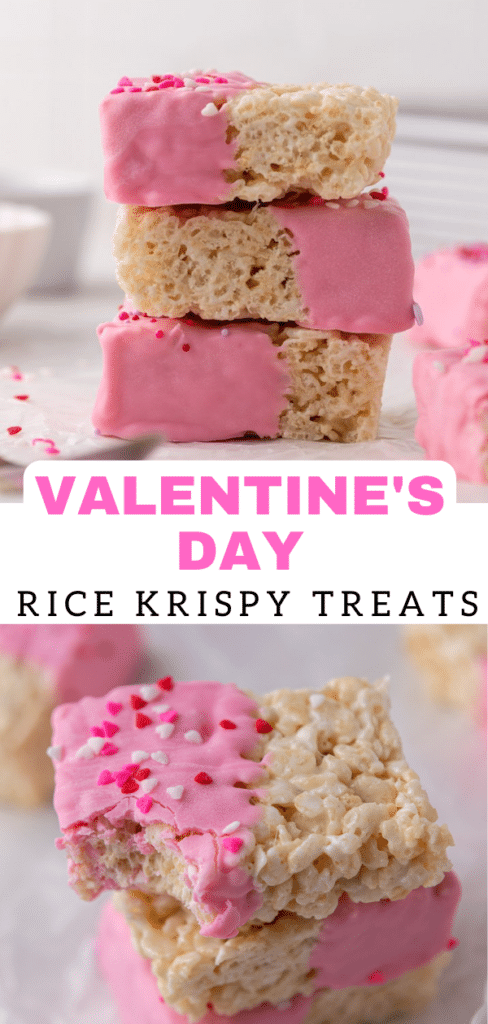 Valentine's day Chocolate coated rice krispie treats