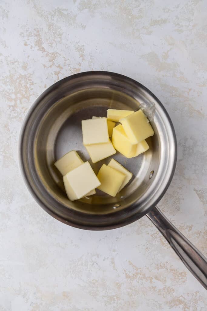 butter in saucepan