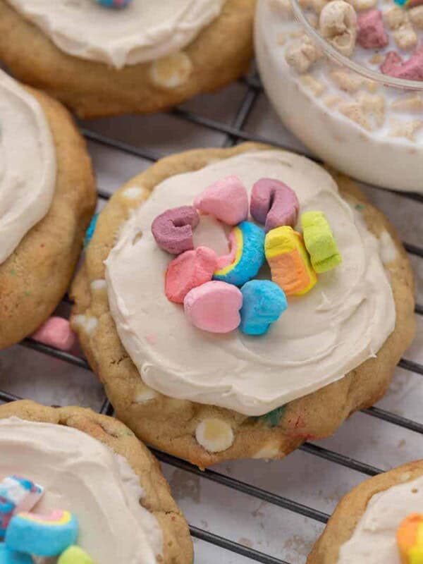 Crumbl frosted lucky charms cookies