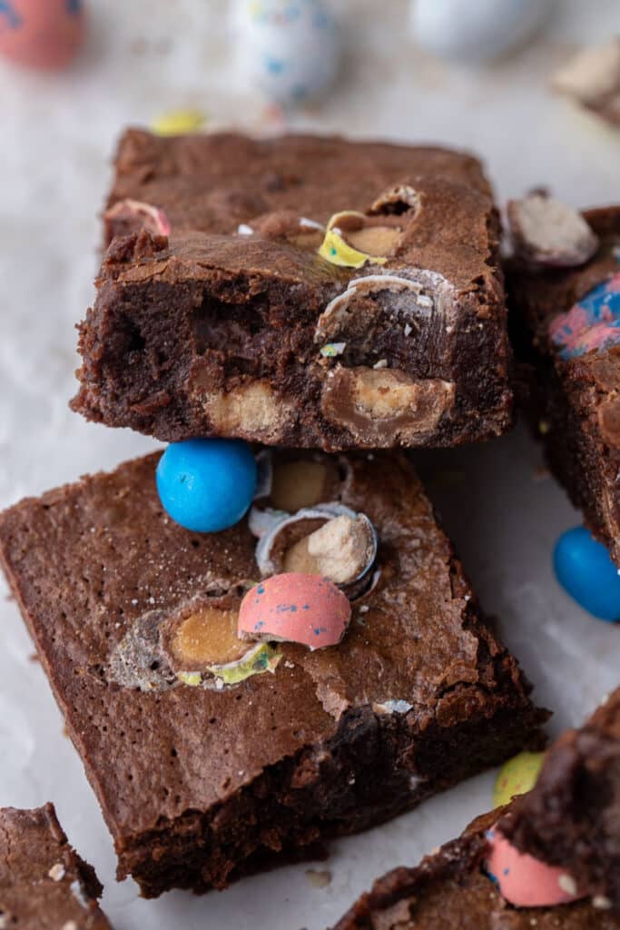 Thick fudgy easter brownies