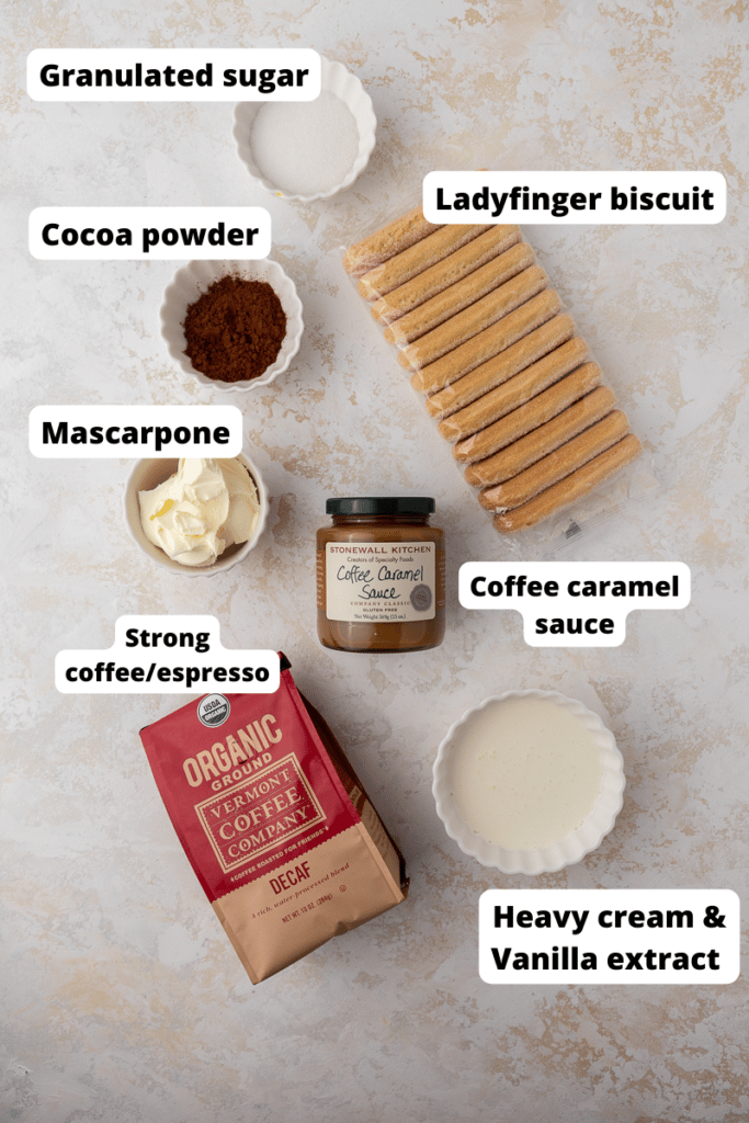 Caramel tiramisu cup ingredients