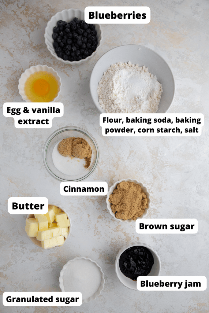 Blueberry muffin cookie ingredients