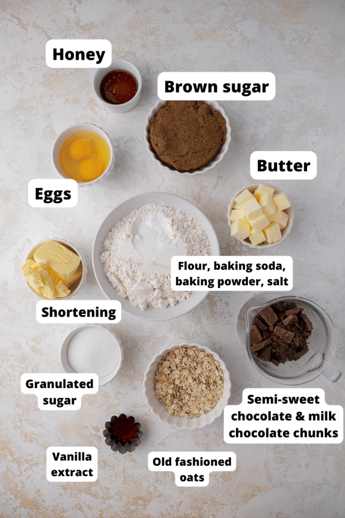 Ingredients for Chick-Fil-A Cookies