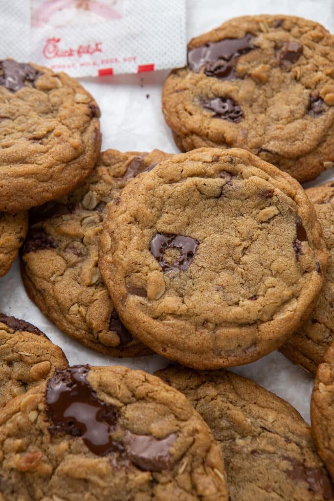 Close of up of chocolate chunk cookies
