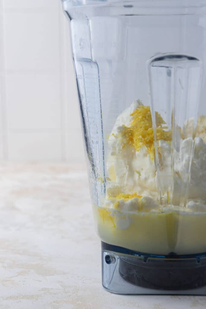 Lemonade and ice cream in a blender