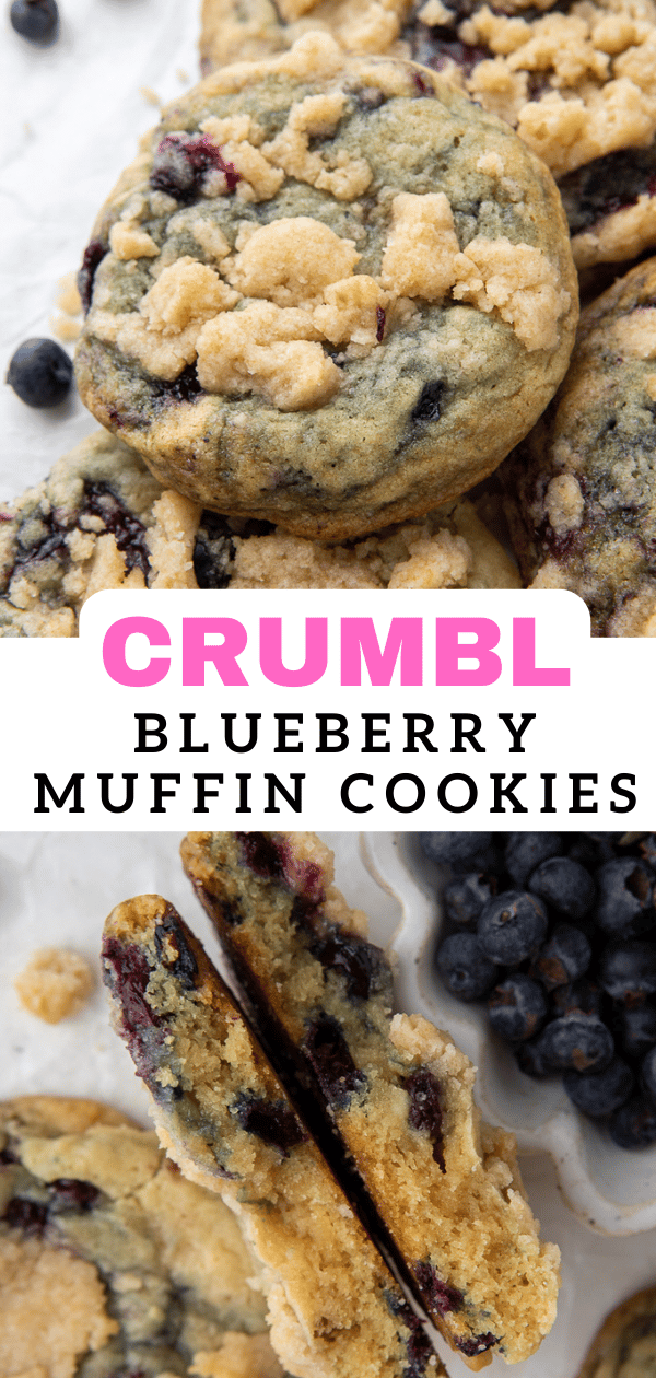 Blueberry muffin cookies with Streusel -Crumbl copycat