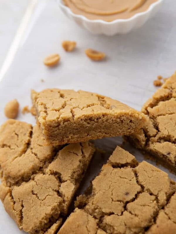 peanut butter cookie for one cut in four