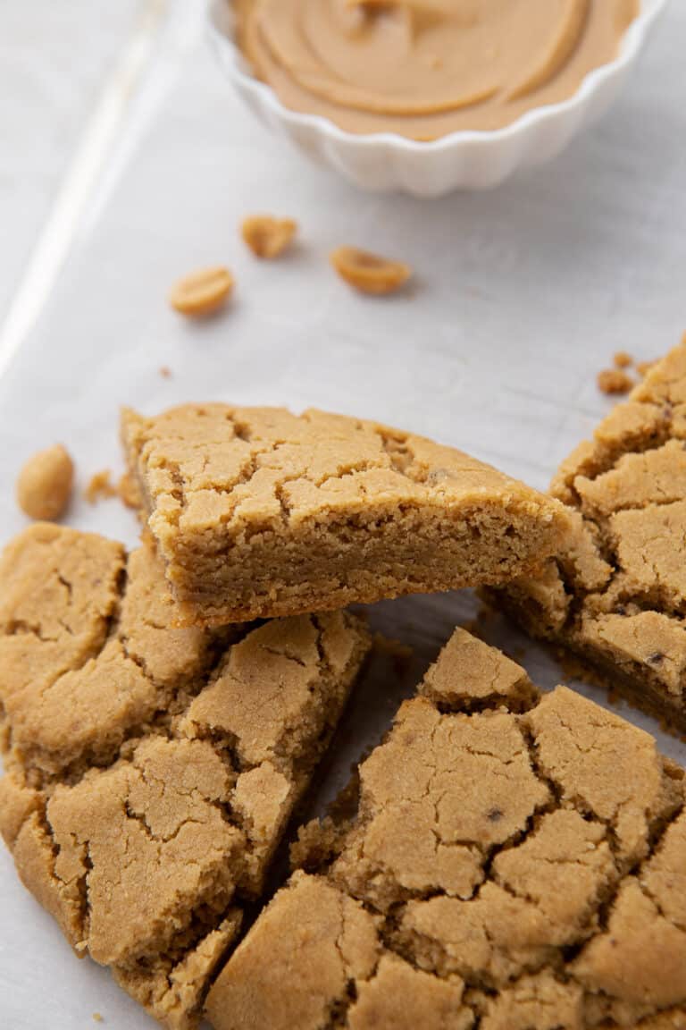 peanut butter cookie for one cut in four