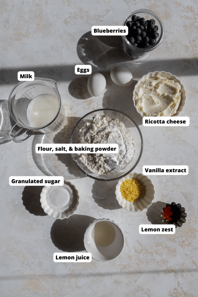 lemon blueberry ricotta pancake ingredients
