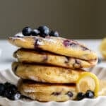 lemon ricotta pancakes stack