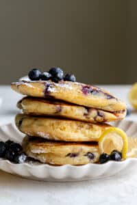 lemon ricotta pancakes stack