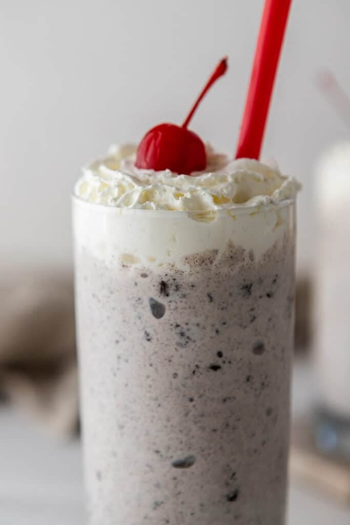Oreo milkshake with whipped cream