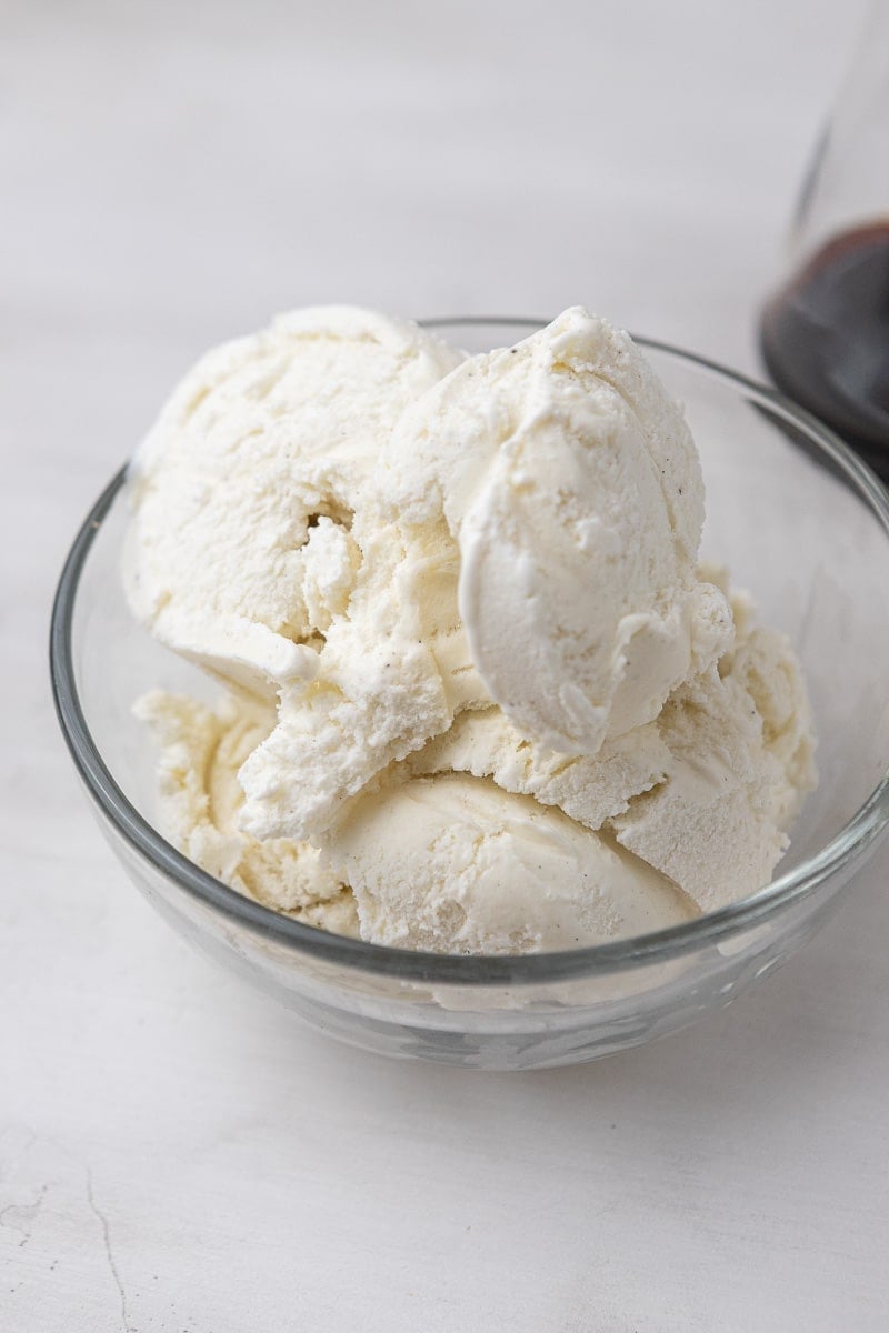 Vanilla ice cream in a bowl