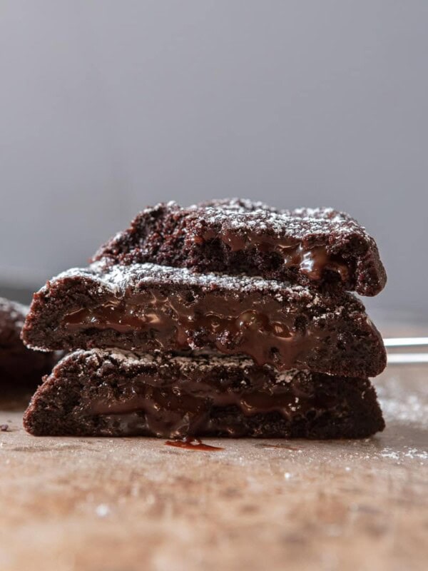 Stacked molten lava cookies