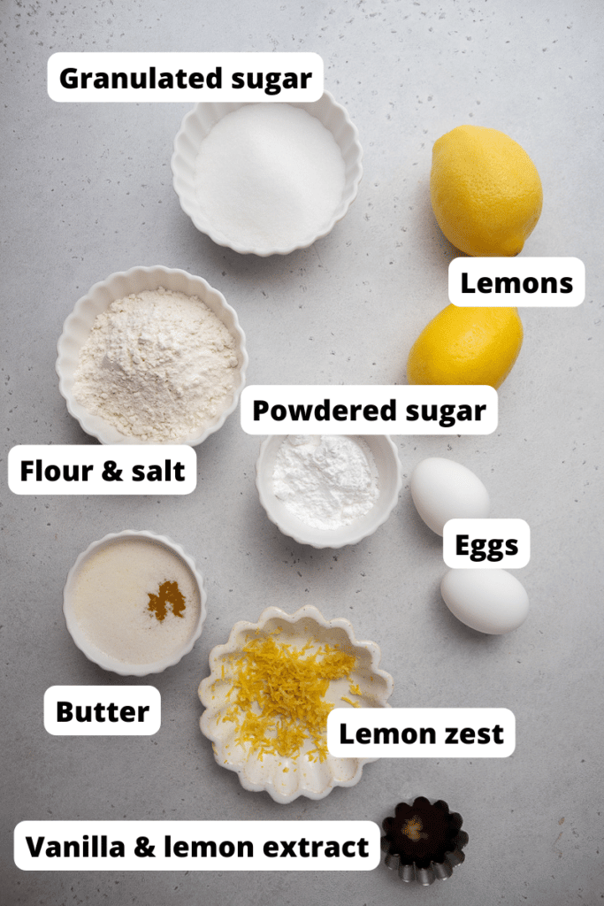 Ingredients for lemon blondies